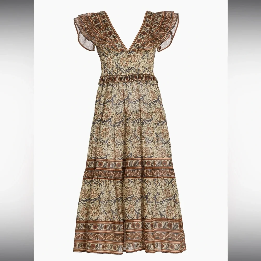 Sea NY Marlee Smocked Cotton Printed Dress with Pockets - Picture 3 of 10